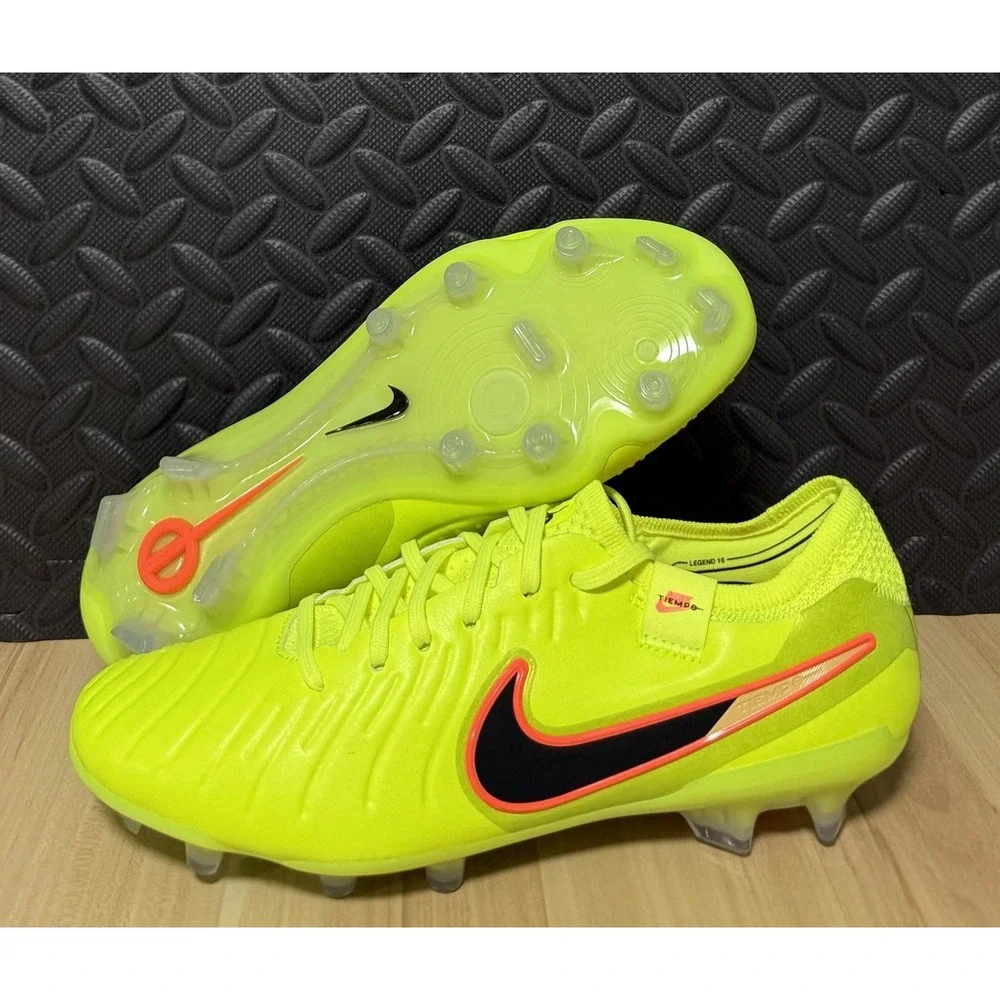 Nike Tiempo Legend 10 Elite FG Neon Volt Soccer Cleats DV4328-701 Mens Size 6.5